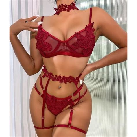 Lot De Ensemble De Lingerie Pour Femmes Avec Porte Jarretelles