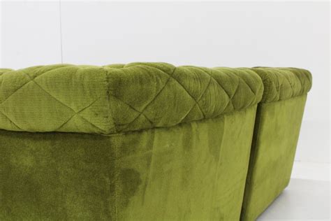 Vintage Modular Sofa In Green Velvet From Laauser S Set Of For