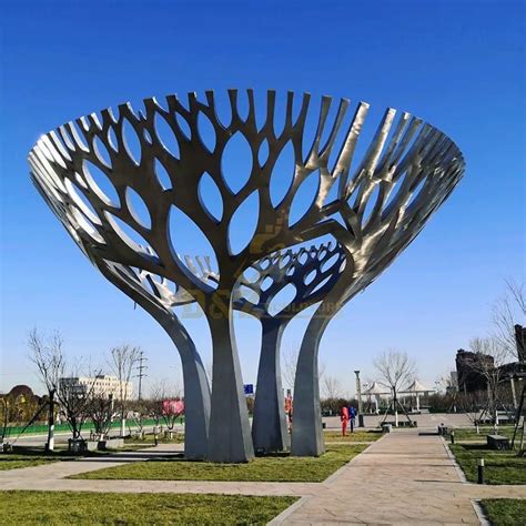 Large Garden Decor Metal Stainless Steel Tree Sculpture In