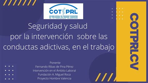 Seguridad Y Salud Por La Intervenci N Sobre Las Conductas Adictivas En