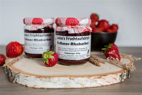 Fruchtaufstrich Erdbeer Rhabarber Louises Naturwaren