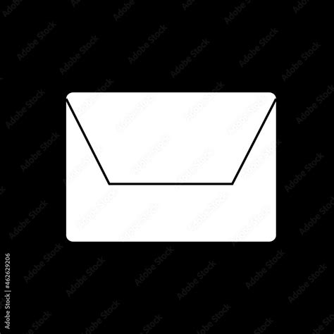 Mail icon vector isolated on black background. Trendy mail icon in flat style. Mail icon ...