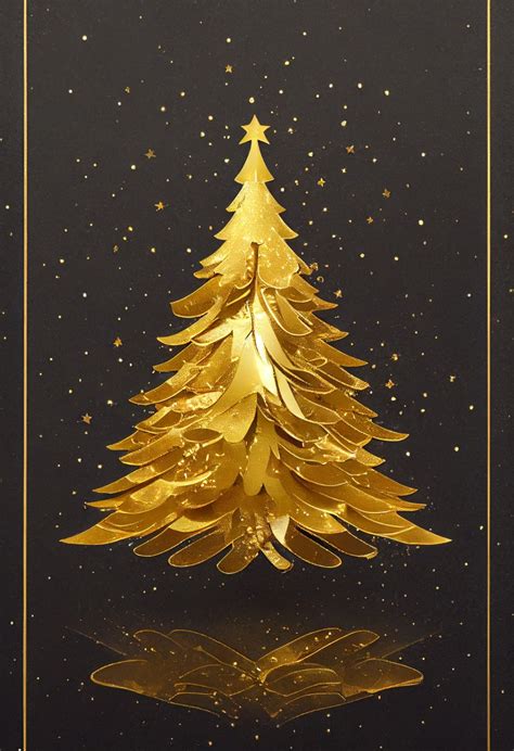 Free Gold Christmas Tree Background