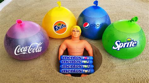 Experiment Stretch Armstrong Vs Balloons Underground Cola Pepsi