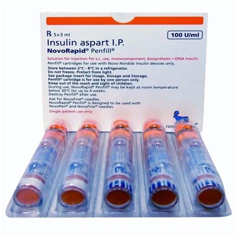 novorapid insulin aspart penfill  uml  ml  box