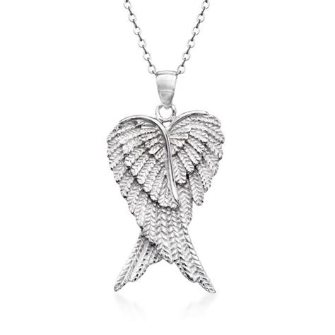 an angel wing pendant on a chain