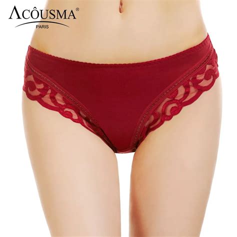 Acousma Women Floral Lace Hollow Out Panties Sexy G String T Back