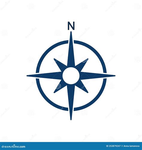 North Symbol Vector Compass On An Isolated Background Stock Vector Illustration Of Compass