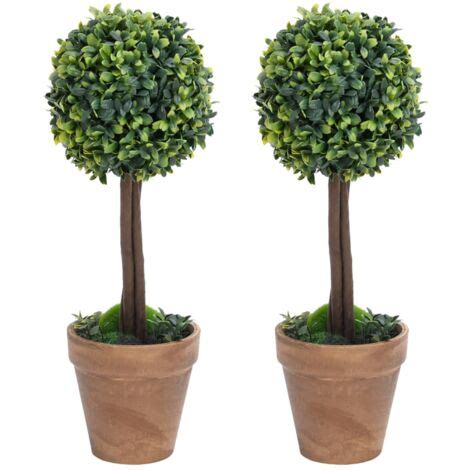 Furniture Limited Plantas De Boj Artificial 2 Uds Forma Bola