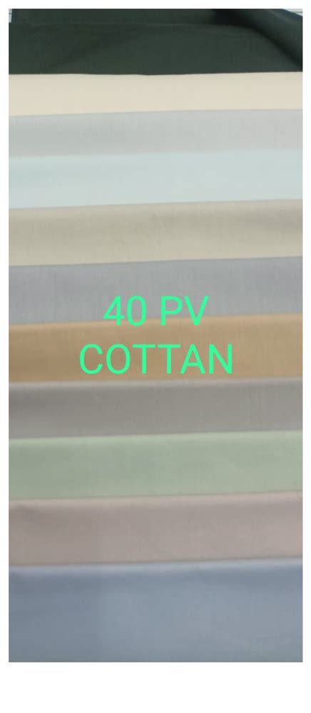 Plain 40 PV Cotton Shirting Fabric 100 150 At Rs 50 Meter In Surat