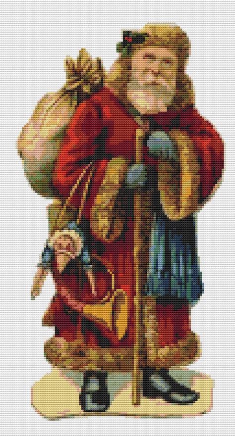 Victorian Santa Clause Counted Cross Stitch Pattern PDF Down Load 164