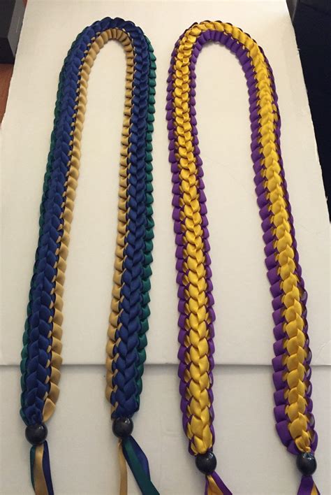 Graduation Lei Hand Crafted Double Braided Ribbon Lei Braided