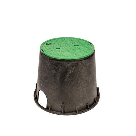 Vigoro In Round Irrigation Valve Box And Lid Black Box Green Lid