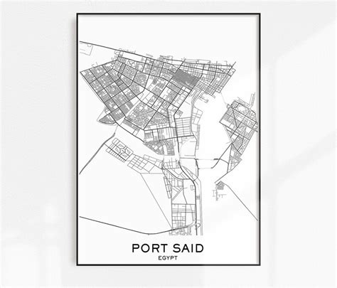 Port Said Map Print Printable Maps Port Said Map City Map | Etsy