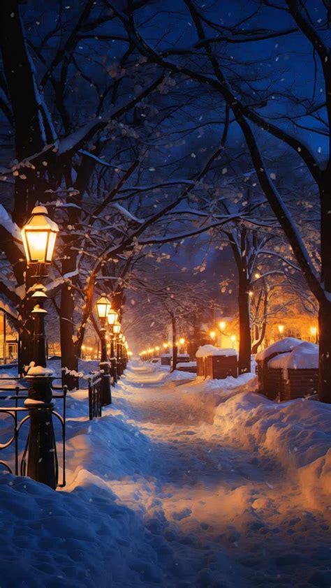 Winter Night Lights - iPhone Wallpapers