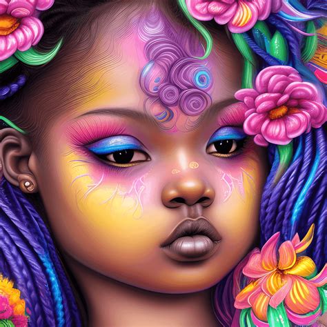 Intricately Beautiful Dark Skin Baby Girl · Creative Fabrica