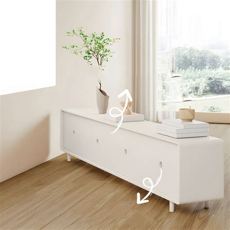 Contemporary Simple Solid Wood TV Stand in White with 4 Drawers - 71"L ...