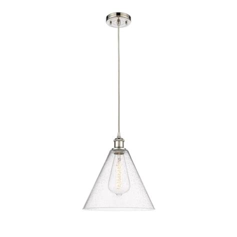 Innovations Berkshire 100 Watt 1 Light Polished Nickel Shaded Mini