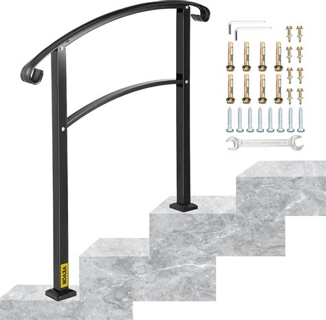 Building Supplies Happybuy Step Adjustable Handrail Fits Or Steps