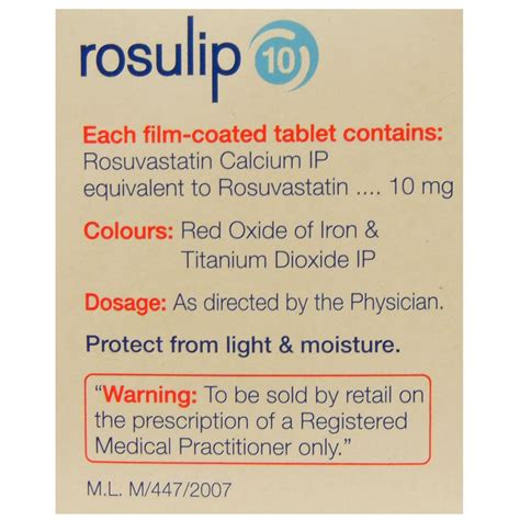 Rosulip 10 Tablet 15s Price Uses Side Effects Composition Apollo