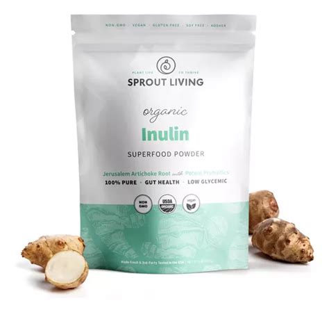 Sprout Living Polvo Prebiótico De Inulina Orgánica Fibra Cuotas sin