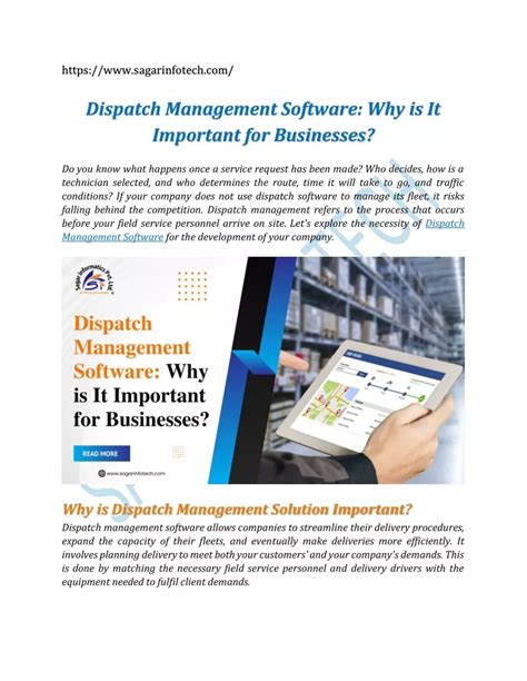 Ppt Dispatch Management Software Why Is It Important For Businesses