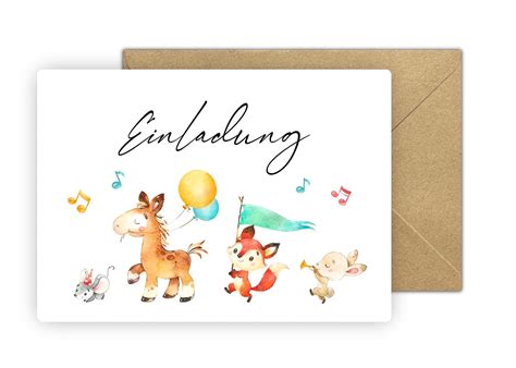 Einladungskarten Set Einladungskarten Zum Kindergeburtstag Inkl