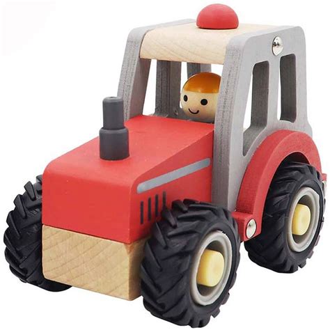 Wooden Toy Red Tractor - My Wooden Toys