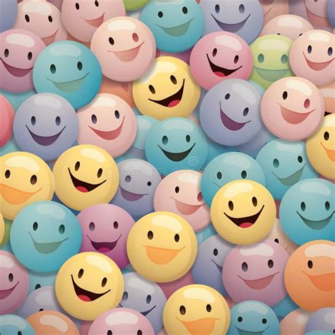 Seamless Pattern With Smileys Vector Illustration Stock Vector