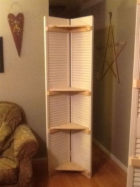 Corner Shelf Unit Made From Two Old Bifold Shutter Doors Corner