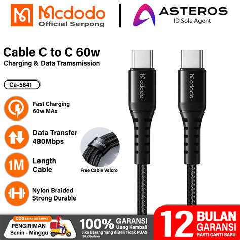 Jual MCDODO Kabel Type C To Type C Quick Charge PD Fast 60w Nylon