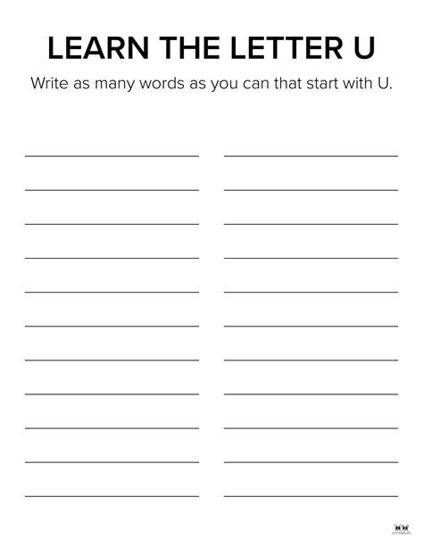 Letter U Worksheets - 50 FREE Printables | Printabulls