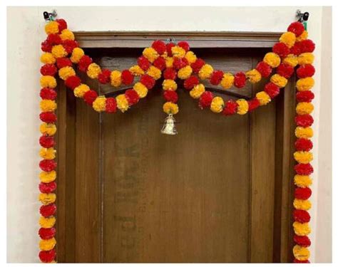 SPHINX ARTIFICIAL MARIGOLD FLUFFY FLOWER GARLANDS DOOR TORAN SET DOOR