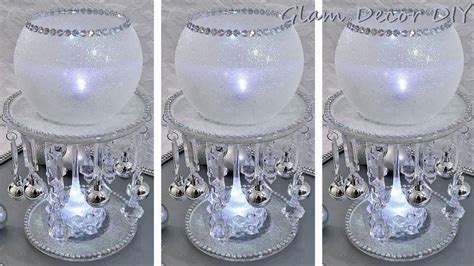 2 Quick And Easy Bling And Glam Candle Holders Dollar Tree Candle