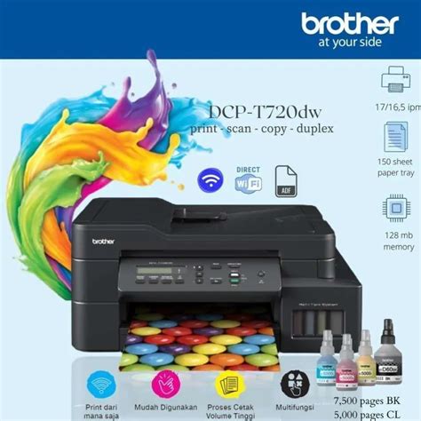 Jual Printer Brother Dcp T720dw All In One Ink Tank Wireless Adf Kertas