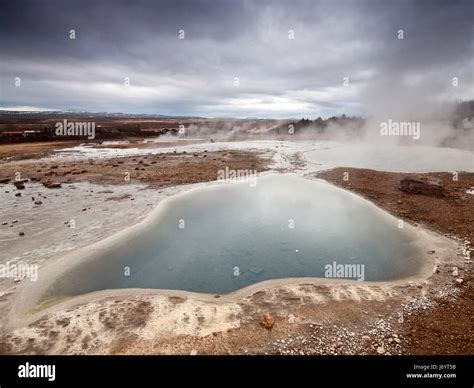 Geothermal Hot Springs Haukadalur Iceland Stock Photo Alamy