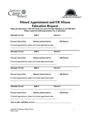 Fillable Online Appendix D Education Request Form Fax Email Print