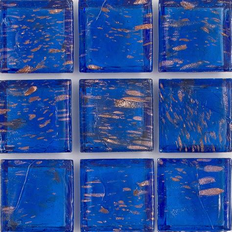 Lapis Aventurina 1x1 Glass Tile E11 266 05s American Glass Mosaics Aquablu Mosaics