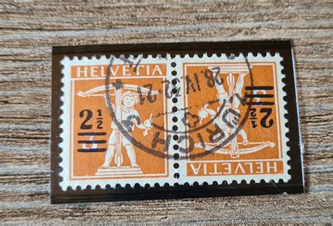 Helvetia Orange Mit Stempel Kaufen Auf Ricardo