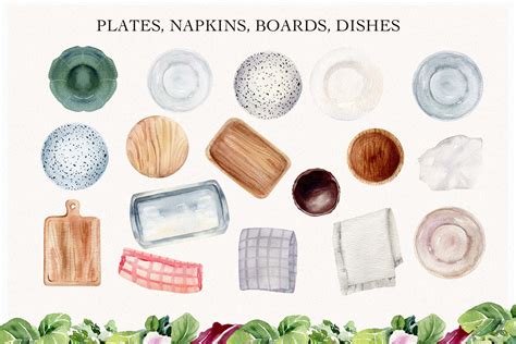 Healthy Food Watercolor Clipart Collection - Design Cuts