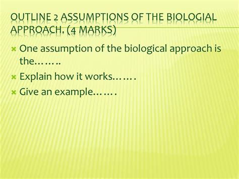 The Biological Approach Key Assumptions Ppt Download