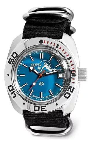 Vostok Scuba Dude Amphibian Reloj De Pulsera Ruso De Cuerd Env O Gratis