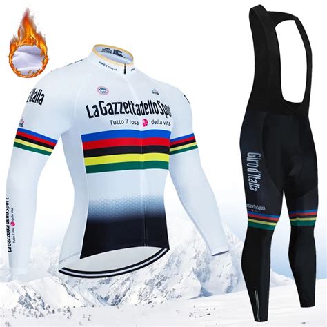 Men S Winter Thermal Fleece Cycling Jersey Sets Long Sleeve Bicycle