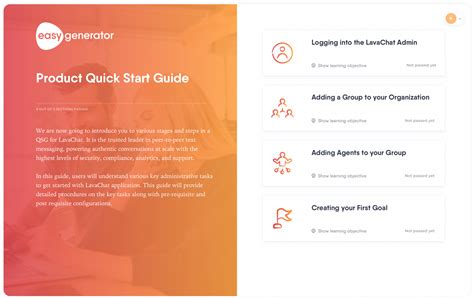 Product Quickstart guide template | Easygenerator