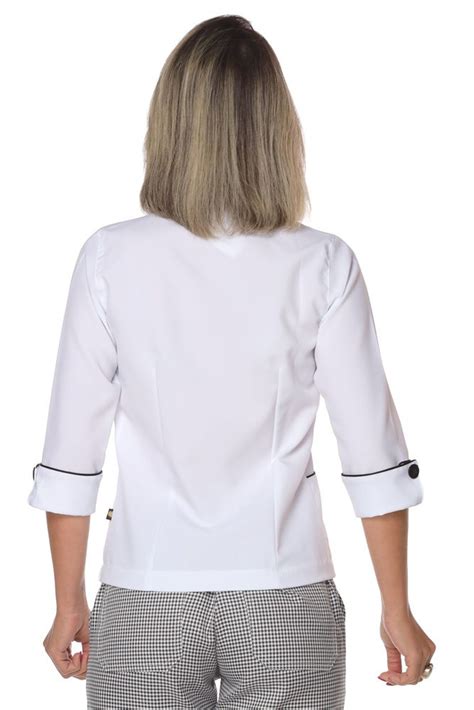 Demorgan Uniformes Dolmã chef de cozinha feminina manga 3 4 Dolmã