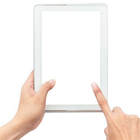 Hand Holding Tablet Computer With Screen Mockup Png