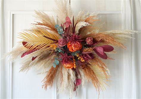 Dusty Wedding Archway Flower Rust Orange Wedding Corner Swag Swag For