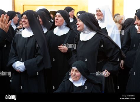 Group Of Nuns In Uniform Happy Funny And Smiling In Vatican City Rome