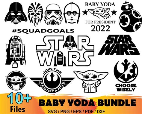 Baby Yoda Bundle Svg Star Wars Svg Baby Yoda Svg In Svg