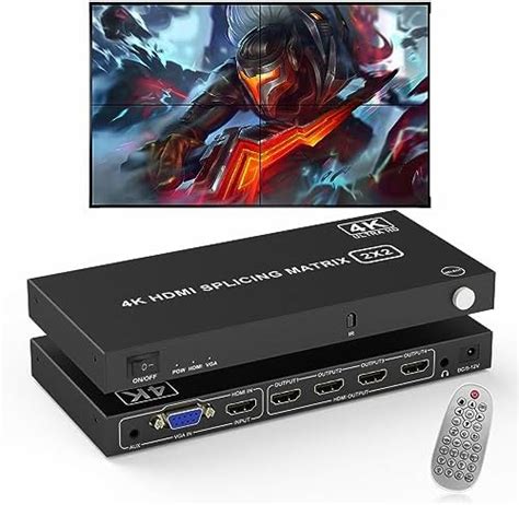 2x2 HDMI Video Wall Controller 4K 30HZ TV Wall Controller HDMI VGA